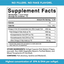 Sports Research Triple Strength Omega 3 Fish Oil - Burpless Fish Oil Supplement w/ EPA & DHA Fatty Acids from Wild Caught Fish - 1250 mg, 150 ct