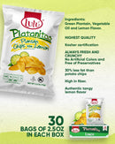 LULU Plantain chips with lemon - Healthy snack - Plantains chips - Plantain chips individual bags - Whole 30 snacks - Plantain chips lime - Healthy plantain chips - Tostones plantain press - Whole food - Lime chips - Plantains fresh - Bulk chips