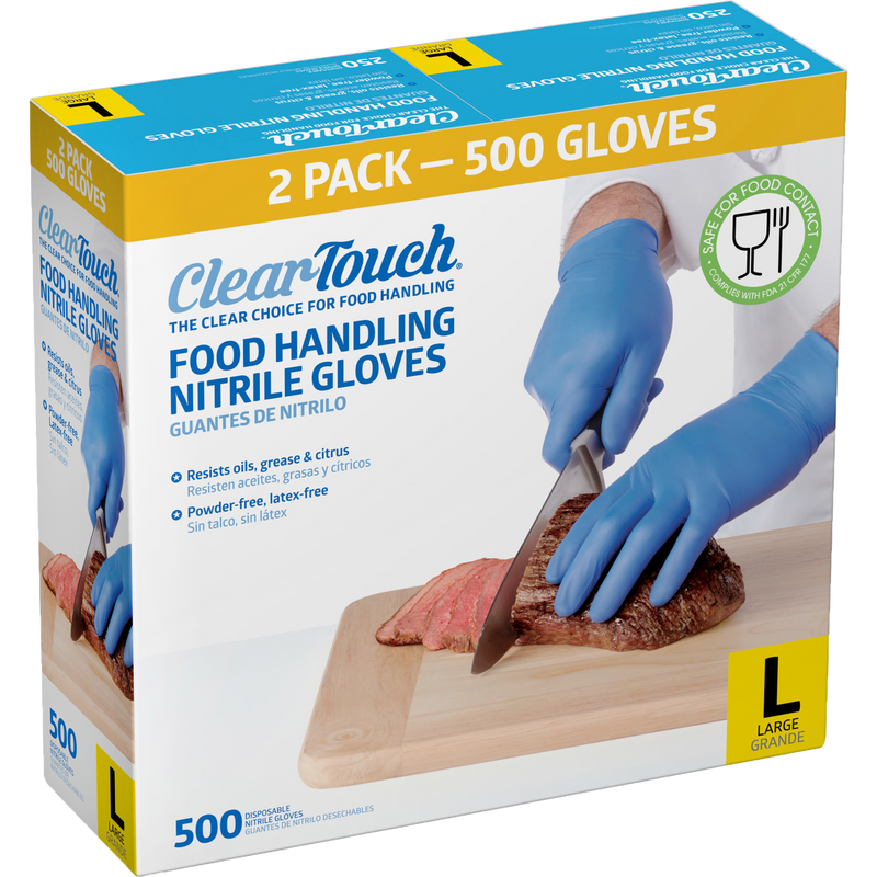 Clear-Touch Food Handling Nitrile Gloves, Large, 500 ct (Copy)