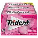 Trident Sugar Free Gum, Bubblegum, 14 Pieces, 15 ct