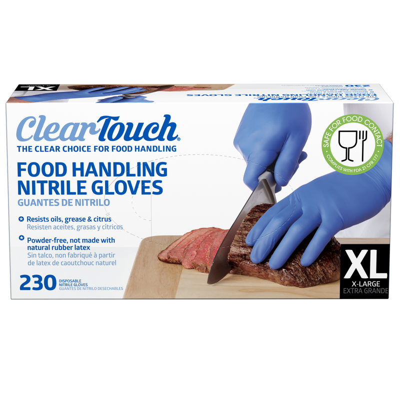 Clear-Touch Food Handling Nitrile Gloves, X-Large, 500 ct