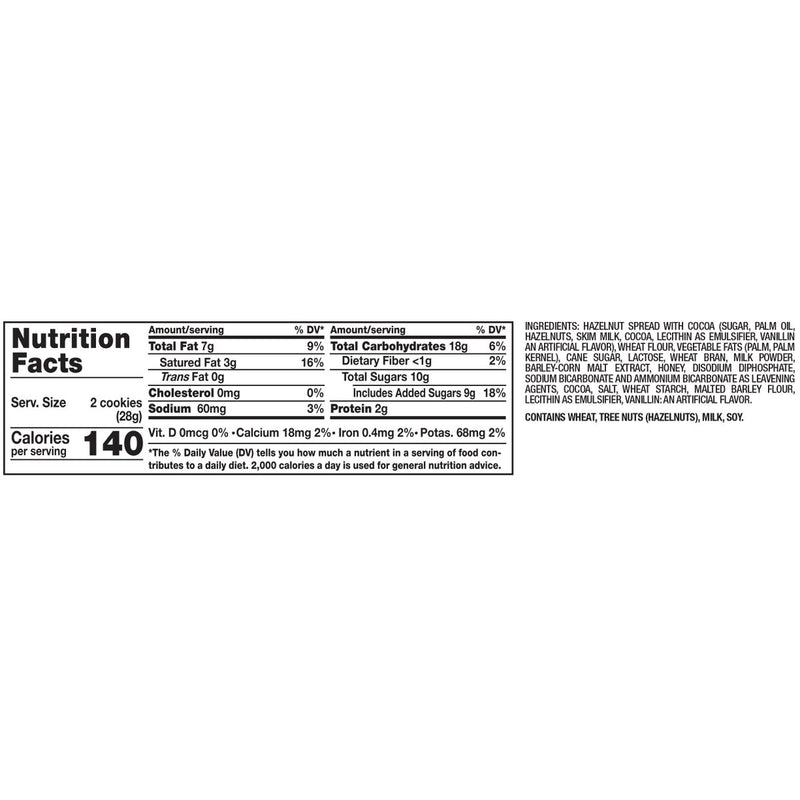 Nutella Biscuits, Hazelnut Spread With Cocoa, cookie with a creamy heart of Nutella - 4-9.7 Oz Bags/Total Net WT 38.8 oz