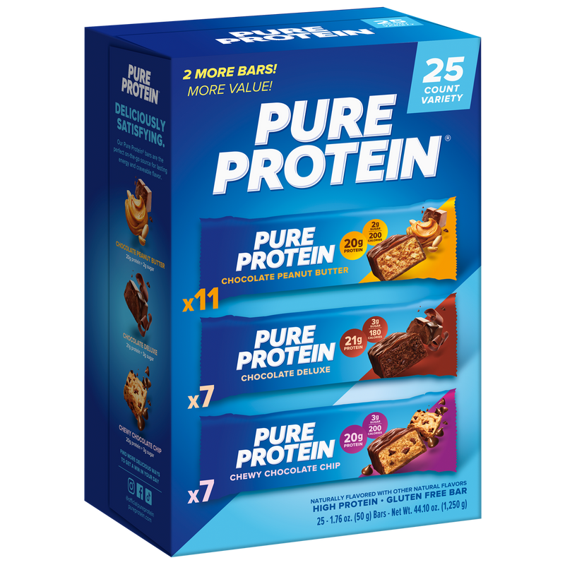 Pure Protein Bars, 20-21g Protein, Variety Pack, 1.76 oz, 25 ct