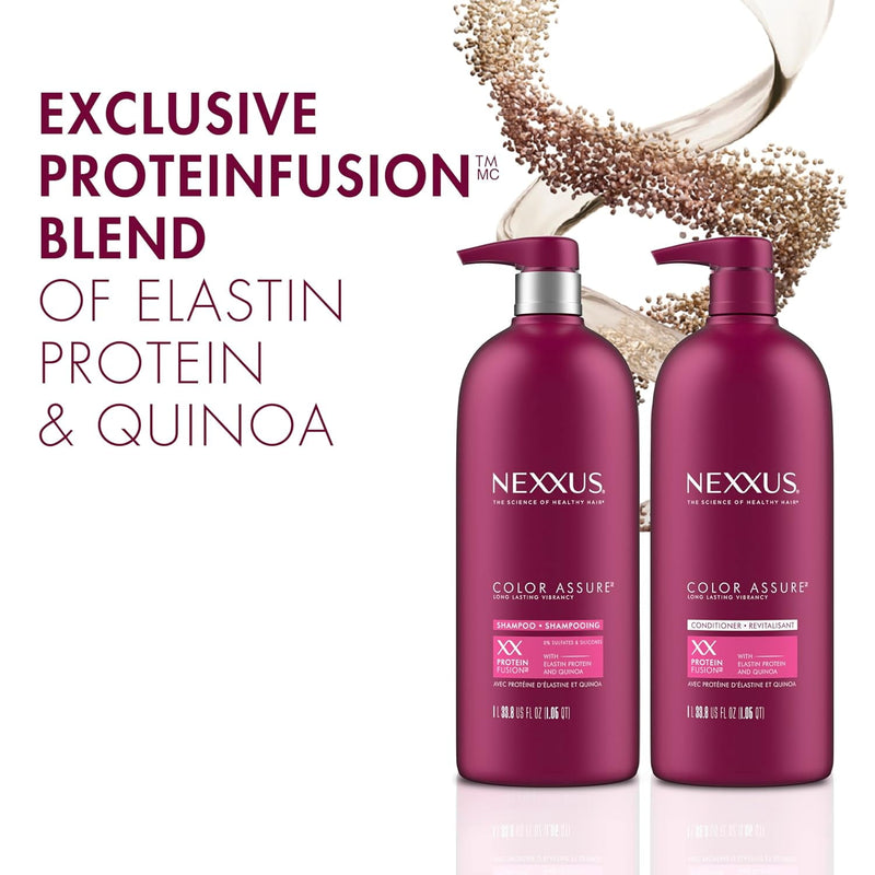 Nexxus Color Assure Shampoo and Conditioner for Color Treated Hair, 2 Count, 33.8 oz
