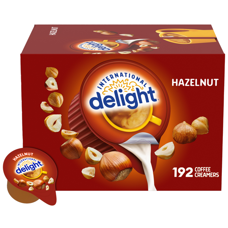 International Delight Liquid Coffee Creamer Singles, Non-Dairy, Hazelnut, 0.44 fl oz, 192 ct