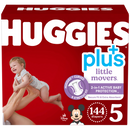 Huggies Plus Diapers, Size 5 (27+ Pounds), 144 Count