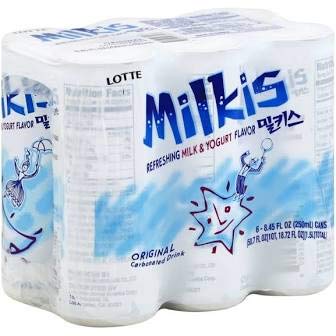 Milkis Carbonated Drink 4 Variety Flavors, Apple, Melon, Strawberry & Original, 8.45 Fl Oz, Pack of 24