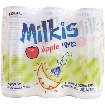 Milkis Carbonated Drink 4 Variety Flavors, Apple, Melon, Strawberry & Original, 8.45 Fl Oz, Pack of 24