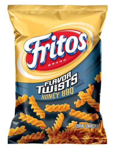 Fritos Corn Chips, Flavor Twists Honey Barbeque, 2-Ounce Large Single Serve Bags (Pack of 64)