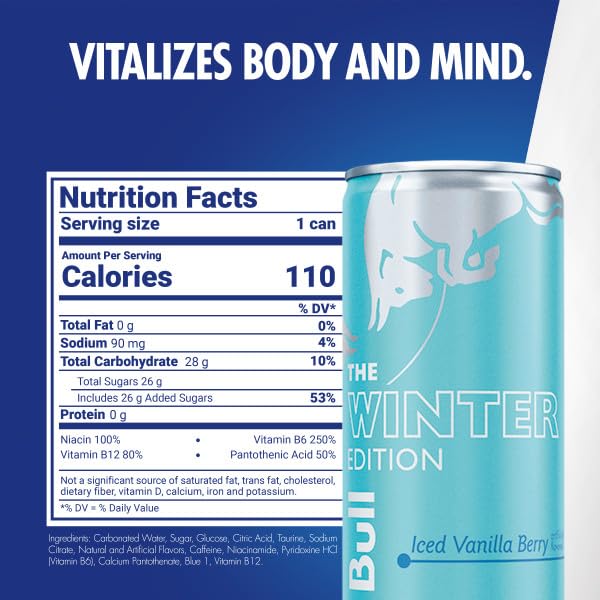 Red Bull Winter Edition Energy Drink, Iced Vanilla Berry, 8.4 fl.oz. can, 24 cans