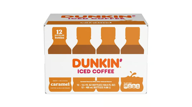 Dunkin Donuts Iced Coffee, Original Caramel, 13.7 Fluid Ounce (Pack of 12)