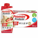 Premier Protein PLUS Energy and Immune Support Shakes, Strawberries & Cream, 11 fl oz, 18-pack