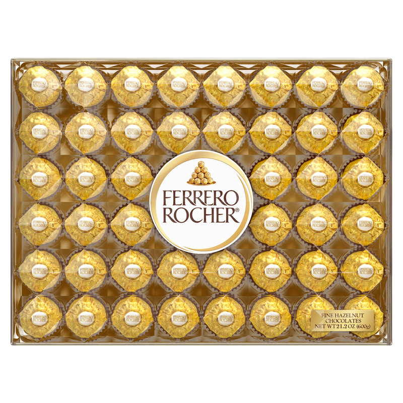 Ferrero Rocher Fine Hazelnut Chocolates, 48 Count Chocolate Gift Box, 21.2 Oz