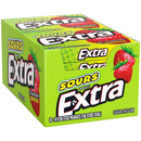 EXTRA SOURS Strawberry Sugar Free Fruit Gum, Sour Candy, 15-Stick Pack, 10 Count