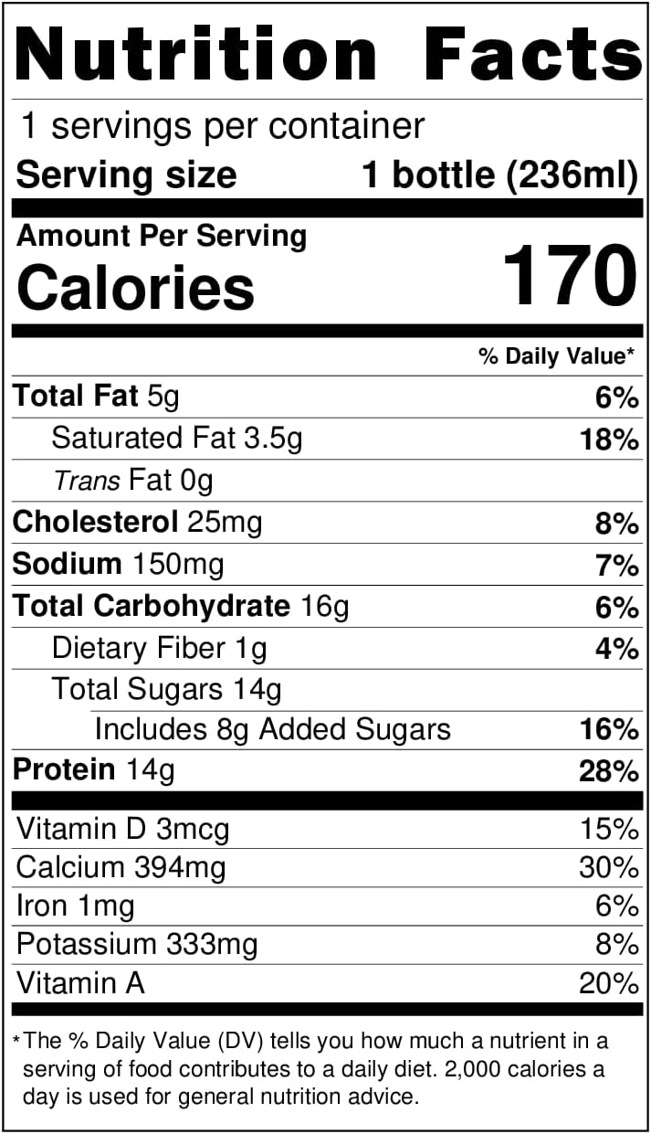 Darigold High Protein Milk 2 Percent - Ultra-Filtered, Low Fat, Lactose Free Chocolate Milk - 14g Protein, 40% Less Sugar - 8oz Bottles, 18 Pack (Chocolate Milk)