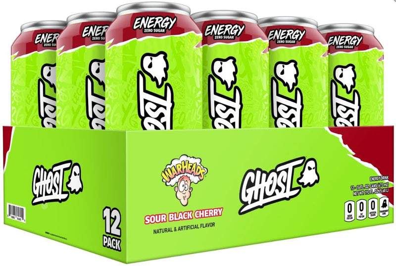 Ghost Energy Sour Black Cherry Warheads 16 fl oz. (12 Pack)