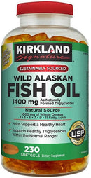 Kirkland Signature Wild Alaskan Fish Oil 1400 mg, 230 Softgels