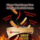Nongshim Shrimp Crackers, Spicy Flavor, Crispy Baked Korean Snack, 2.6 oz Bags (Pack of 20)
