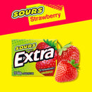 EXTRA SOURS Strawberry Sugar Free Fruit Gum, Sour Candy, 15-Stick Pack, 10 Count
