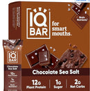 IQ BAR Variety 18 Pack , Peanut Butter Cup, Chocolate Sea Salt, Almond Butter Chip , Low Carb, Gluten Free, Low Sugar Keto Energy Bars