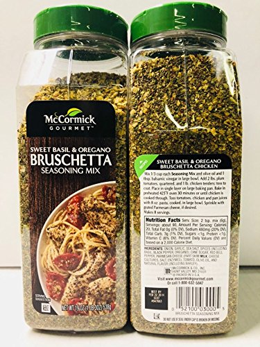 McCormick Gourmet Bruschetta seasoning mix, sweet basil & oregano, 19-oz.