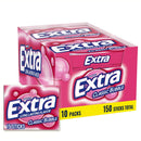 Extra Classic Bubble Gum Sugarfree, Extra Bubble Gum Bulk, Individually Wrapped, Perfect for Fresh Breath at School, Work, and Travel, 15 Count Pack of 10