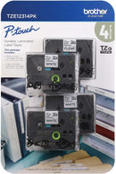 Refill for Brother, P-Touch Label Tape, 1/2"W x 26.2'L, 4-Count