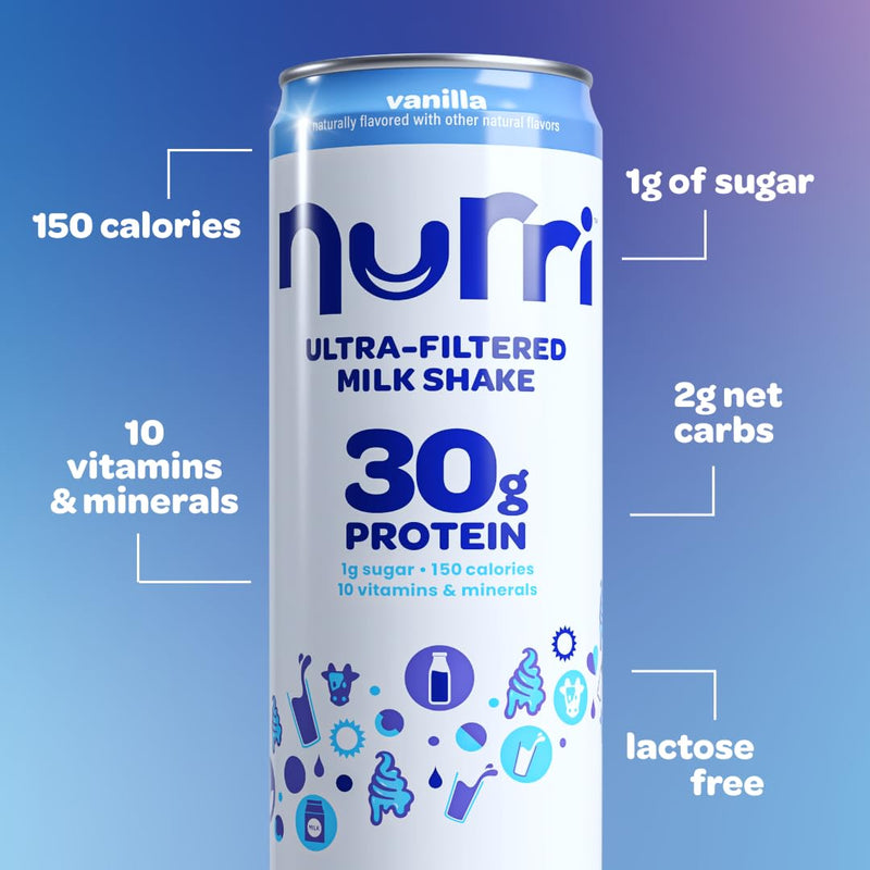 Nurri Ultra-Filtered Milk Shake, 30g Protein, Vanilla, 11 fl oz, 12 ct