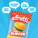 efrutti Mini Burgers, Gummy Candy, Individually Wrapped, Bulk 60 Pack