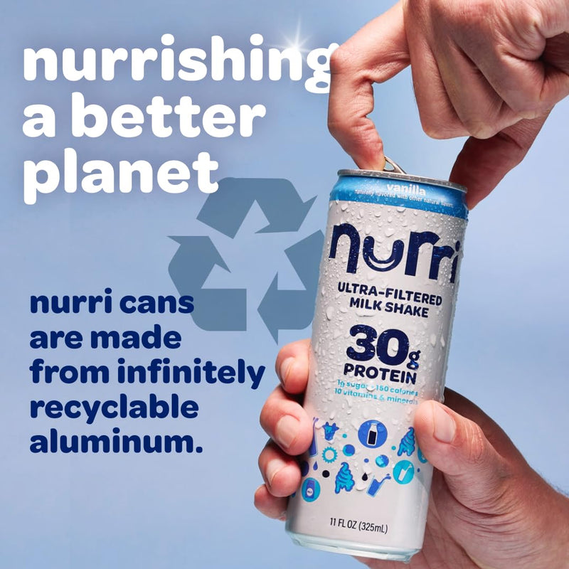 Nurri Ultra-Filtered Milk Shake, 30g Protein, Vanilla, 11 fl oz, 12 ct