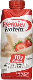 Premier Protein PLUS Energy and Immune Support Shakes, Strawberries & Cream, 11 fl oz, 18-pack