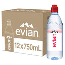 Evian Natural Spring Water, 1 L bottle, 12 pack