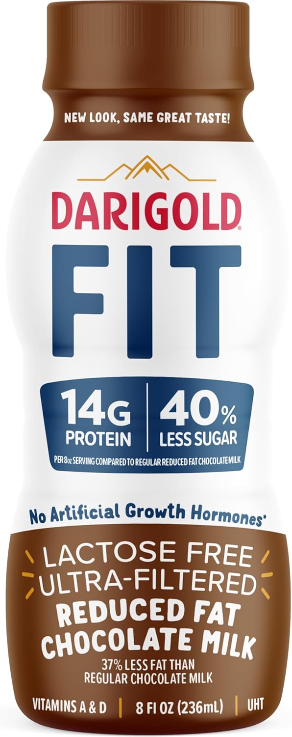 Darigold High Protein Milk 2 Percent - Ultra-Filtered, Low Fat, Lactose Free Chocolate Milk - 14g Protein, 40% Less Sugar - 8oz Bottles, 18 Pack (Chocolate Milk)