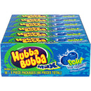 HUBBA BUBBA Bubble Gum, Sour Blue Raspberry, Chewing Gum Bulk, Sour Candy - 5 Pieces, Pack of 18
