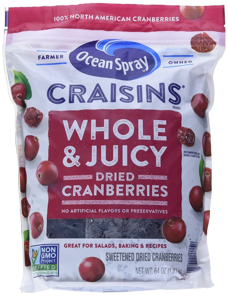 Ocean Spray Craisins, Whole Dried Cranberries, 64 oz