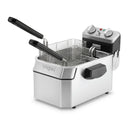 Waring Commercial WDF1000 Heavy Duty 10 lb. Single Basket Deep Fryer , Includes 3 Fry Baskets & Night-Cover-1800W, 120V, 5-15 Plug,Silver