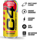 C4 Performance Energy Drink Cosmic Rainbow, Zero Sugar Carbonated Preworkout Energy, 200mg Caffeine with Beta Alanine, 16 Fl Oz (12 Pack)