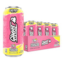 GHOST Energy Drink 12-Pack, Sour Pink Lemonade, 16oz Cans - 200mg of Natural Caffeine, L-Carnitine & Taurine