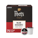 Peet's Coffee, Dark Roast Keurig K-Cup Pods, 100% Arabica Coffee - Major Dickason's Blend 75 Count
