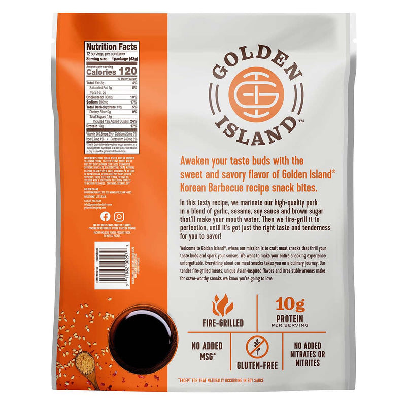 Golden Island Asian Tradition with a twist Snack Bites Smoked and Seasoned 1.5 Oz - 12 Pack
