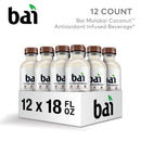 Bai Antioxidant Infused Water Beverage, Molokai Coconut, 18 Fluid Ounce Bottle, 12 Pack