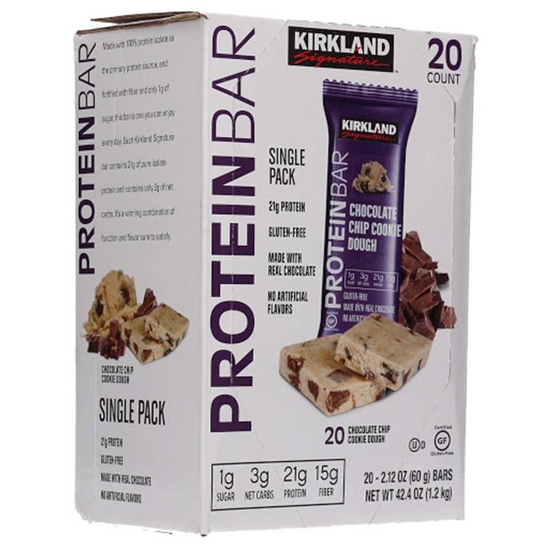 Kirkland Signature Protein Bars Chocolate Chip Cookie Dough, 20-count 2.12 Oz