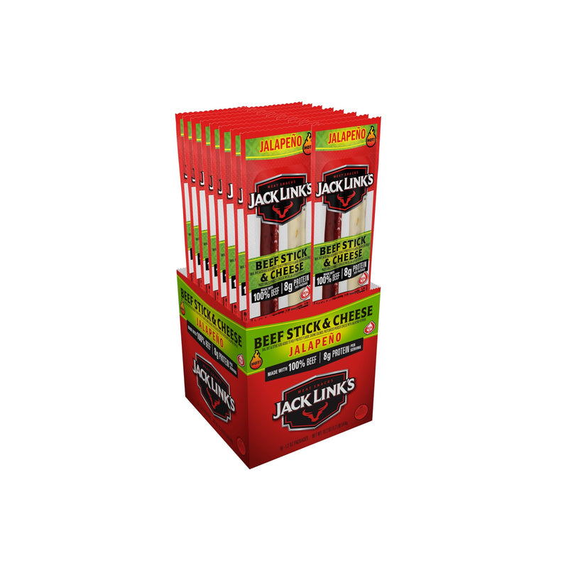 Jack Link’s Jalapeno Beef & Cheese Combo, Spicy ,Made with 100% Beef and Real Wisconsin Cheese, 8g protein, 1.2 Ounce (Pack of 16)