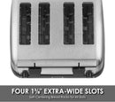 Waring (WCT708) Four-Compartment Pop-Up Toaster, Silver