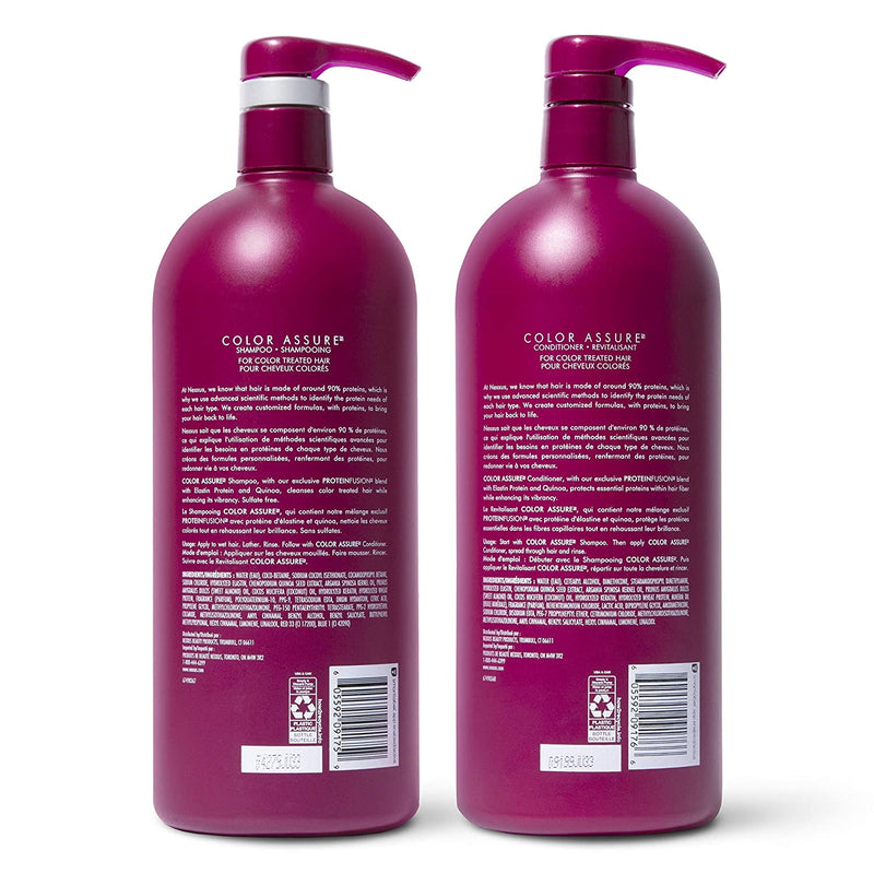 Nexxus Color Assure Shampoo and Conditioner for Color Treated Hair, 2 Count, 33.8 oz