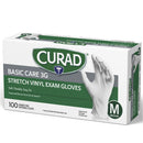 Curad Basic Care 3G Vinyl Exam Gloves, Medium, 300 ct