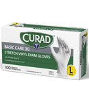 Curad Basic Care 3G Vinyl Exam Gloves, Large, 300 ct