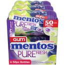 Mentos Pure White Sugar-Free Chewing Gum With Xylitol, Sweet Mint, Holiday Candy, Bulk, 50Piece Bottle (Pack Of 6)