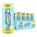 Ghost Energy Iced Tea Lemonade can and packaging on a white background

