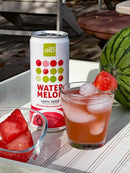 ALO Slim Can Juice, Watermelon with Real Fruit Pulp Plant-Based Beverage, 100% Natural Juice 10.82 fl oz, Pack of 12